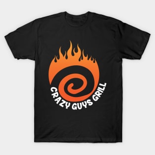 Crazy Guys Grill Flame White T-Shirt